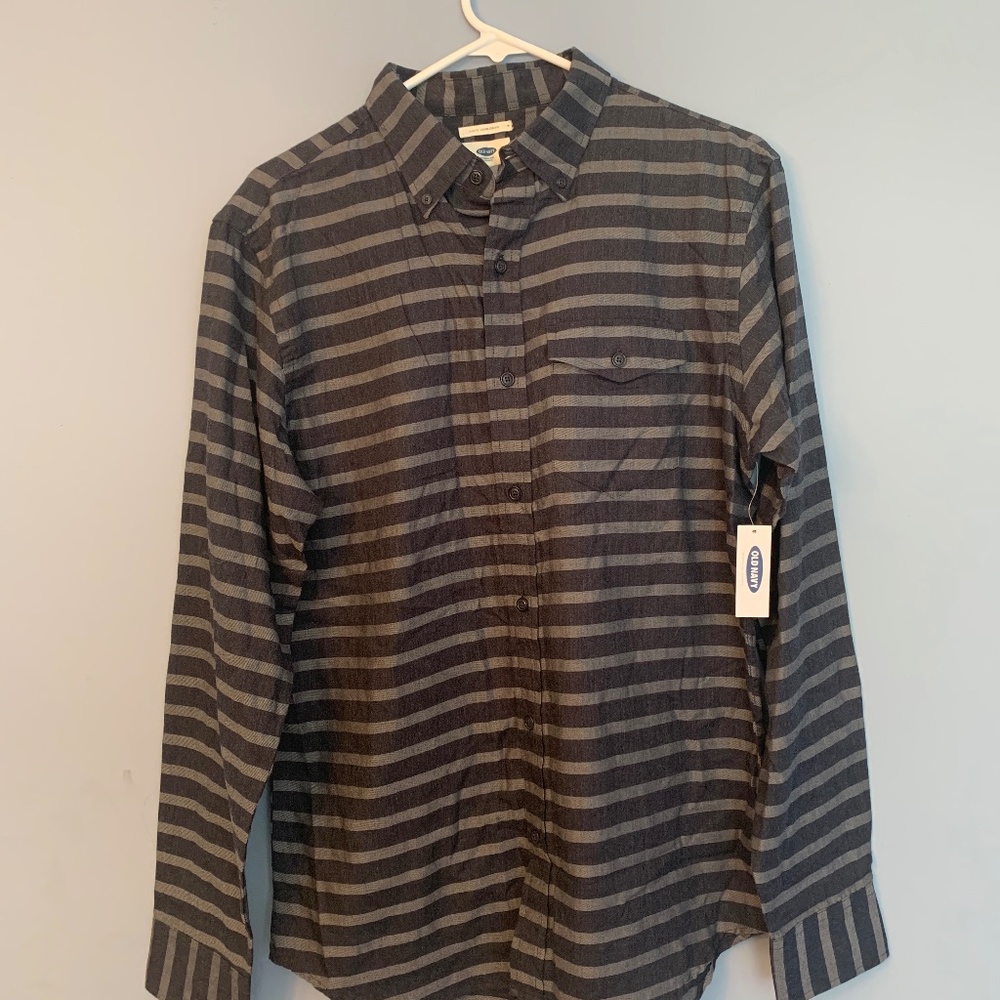 Men’s Medium Navy Blue & Black Dress Shirt
